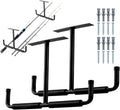  Racks De Rangement Pour Plafond De Garage - 2 Pièces Organisateur En Métal Robuste - Stockage Au Plafond Du Garage | Pour Échelle, Bois, Équipements Sportifs, Pelles, Cannes À Pêche, Skis, Cave, Abri