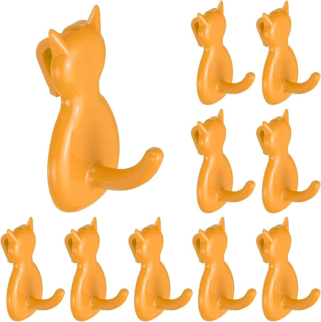  Sourcing Map Lot De 10 Crochets Muraux En Forme De Chat En Plastique Pour Garage, Magasin, Entrepôt, Magasin, Maison, 5,6 Cm, Orange