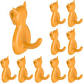  Sourcing Map Lot De 10 Crochets Muraux En Forme De Chat En Plastique Pour Garage, Magasin, Entrepôt, Magasin, Maison, 5,6 Cm, Orange