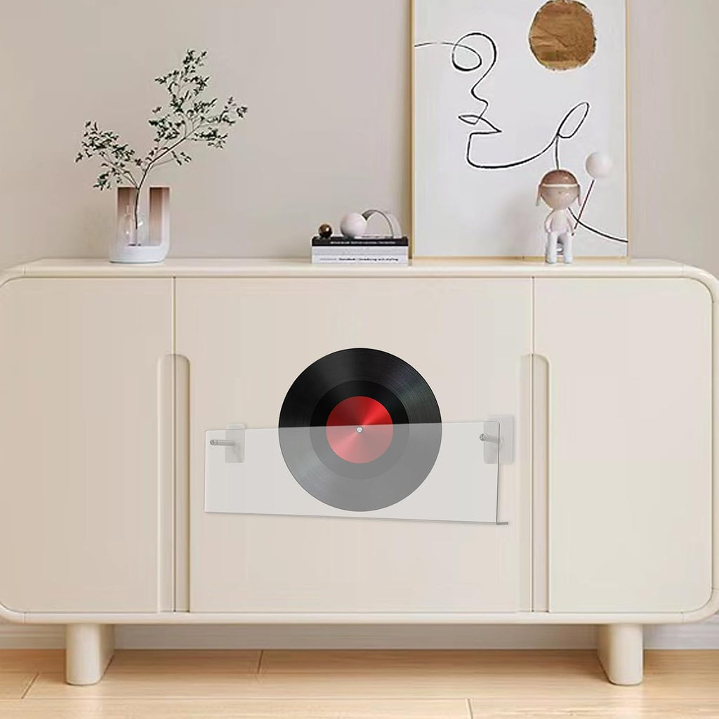 GENERIC Présentoir Mural En Acrylique Transparent Pour Disques, Sans Perforation, Pour Adolescents, Adultes, Amateurs De Musique, Collectionneurs, Salon, Appartement