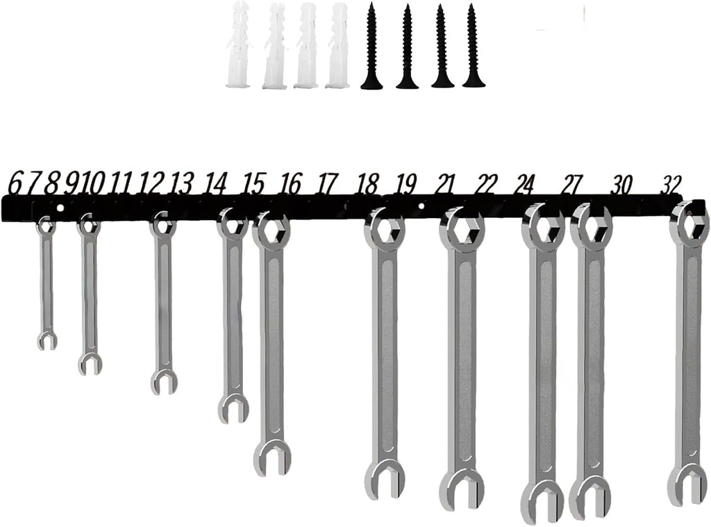  Générique Porte-Clés Pour Clés À Molette - Organisateur Mural Pour Clés À Molette,Crochets Muraux Pour Le Garage Et L Atelier | Pour Abri, Camion, Fourgon, Jardin, Magasin, Mécanicien, Cour E