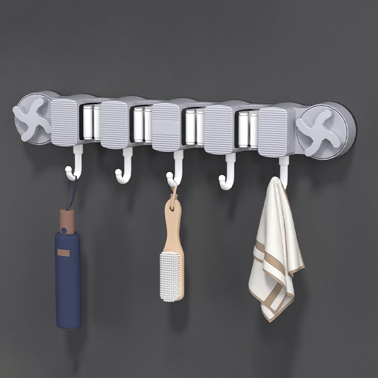  Générique Porte-Balai Mural Fixation | Support Rangement à Ventouses Pour Balai | Organisateur Gain De Place Pour Outils De Ménage Et Jardin Maison Appartement