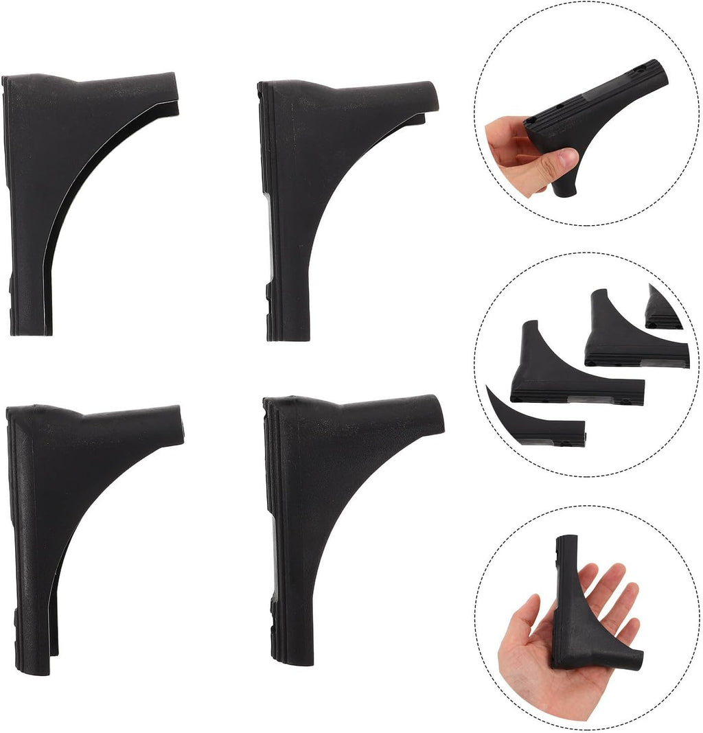  Zerodeko Housses Pour Pieds De Portant à Vêtements En Plastique Noir, Protection Antidérapante Et Résistante Pour Séchoir à Linge, Lot De 4, Adaptées Aux Sols Carrelés Et Espaces Partagés
