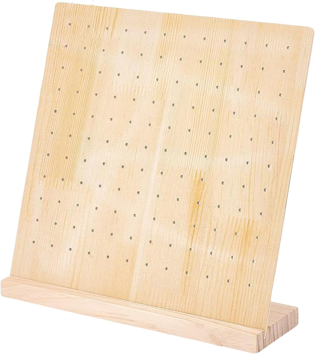 GENERIC Panneau Perforé En Bois, 26 X 26 Cm, Support Multifonctionnel, Support De Rangement, Présentoir Pour Bijoux, Outils, Clés, Porte-clés, Artisanat, Chambre, Salon, Garage