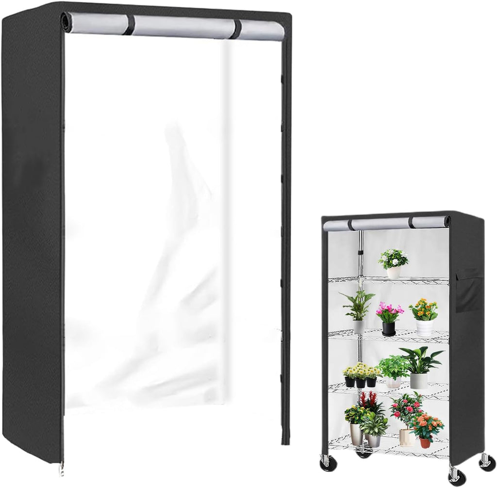  Generisch Housse De Rack En Fil Avec Fermeture éclair, Protection Pour étagère, 61,81 X 29,02 X 13,78 Pouces, Housses De Rangement De Protection Pour L'organisation De Base De Garage De Cuisine Et La