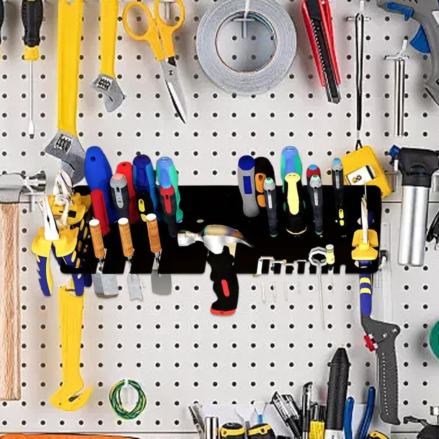  Générique Metal Tool Organizer, Pliers Holder Rack, Mounted Tool Organizer, Heavy Duty Tool Rack, Multifunctional Wall-Mounted Tools Racks For Screwdriver, Pliers, Hammers, And Spatula