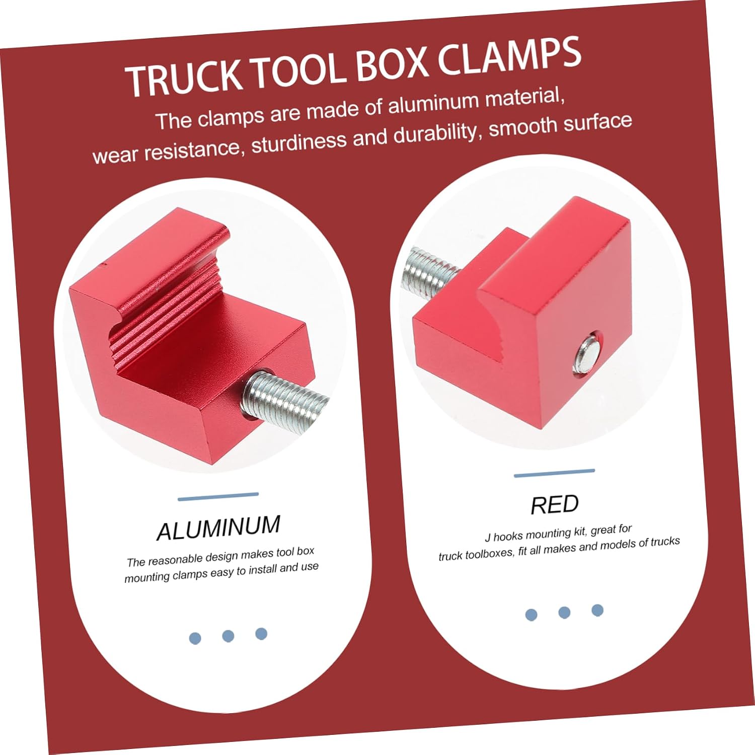  Housoutil Lot De 4 Pinces De Fixation Pour Boîte À Outils De Camion Robuste De En J Pour -up Installation Facile Sans Perçage