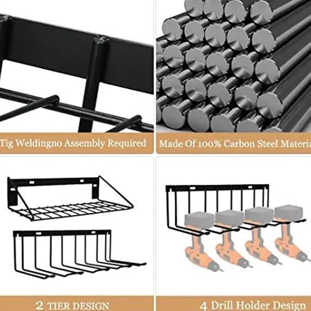  Générique Range-outils Mural - Supports Métalliques Robustes Et Rangement | Range-perceuses,pour Atelier, Garage, Maison, Rangement, Cabane