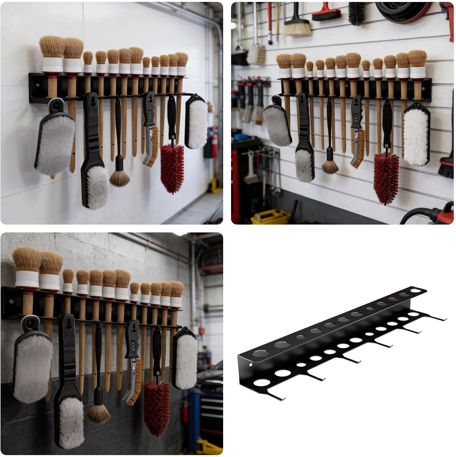  Cintre Pour Brosses De Détail | Rangement Robuste Et Peu Encombrant Avec Crochets – Organiseur De Fournitures De Détail – Pour Lavage, Garage, Travail, Maison Et Atelier