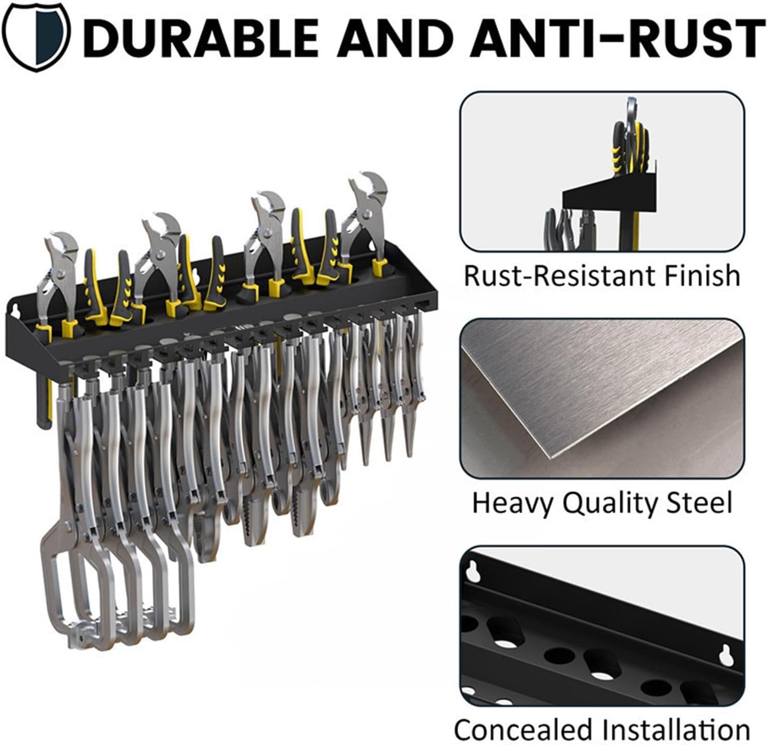 GENERIC Organisateur D'outils De Garage, Pince Utilitaire, Support De Rangement Mural De 650 G Avec Poignée, Détails De Base En Résine, Crochets Utilitaires D'atelier, Accessoires De Maison Pour Jardin, Cour