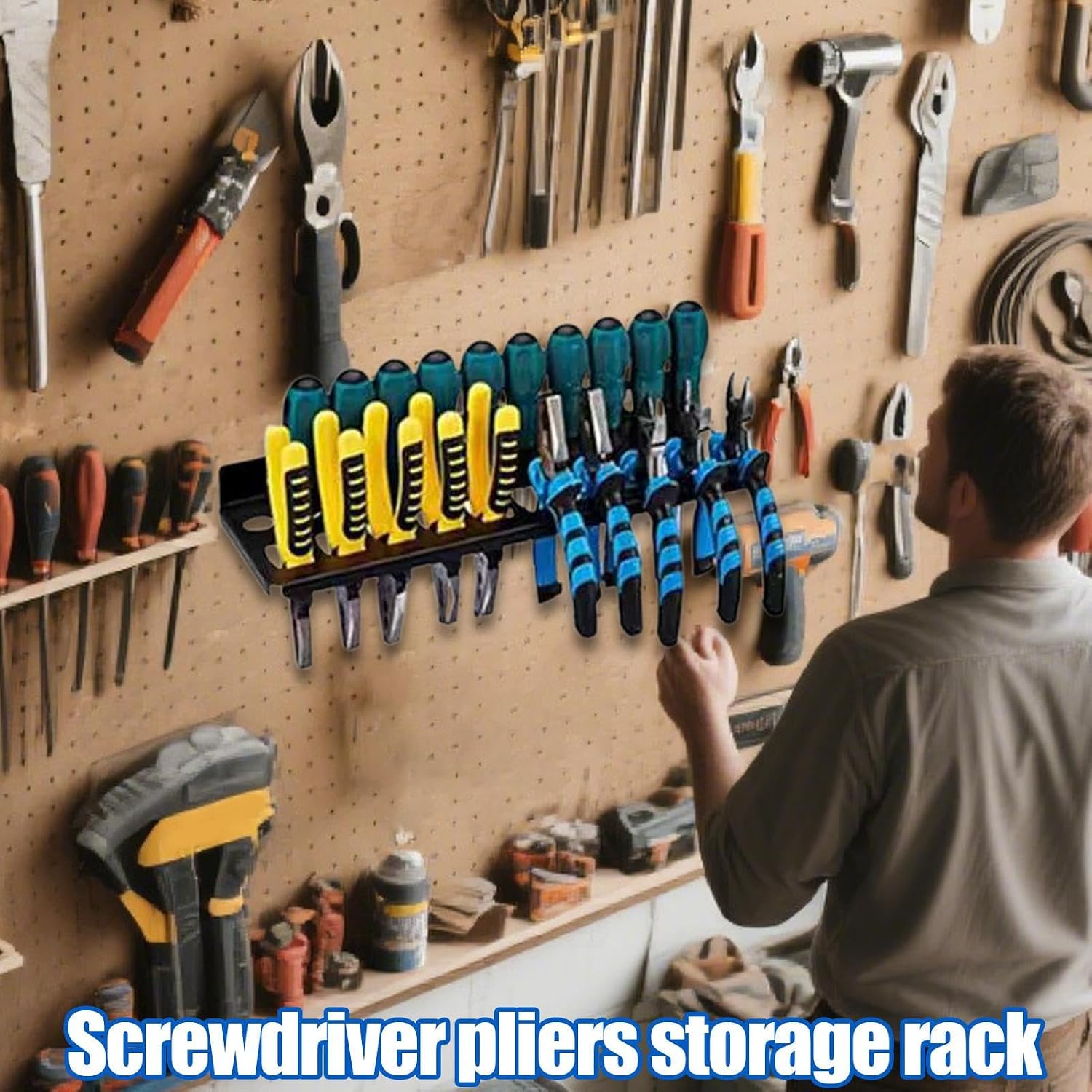  Organiseur De Tournevis, Porte-outils Mural Multifonction Peu Encombrant, Idéal Pour Garage, Atelier, Outils De Mécanicien, 35 X 9 Cm