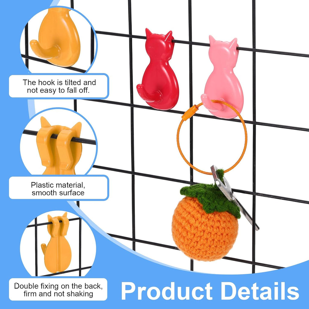  Sourcing Map Lot De 10 Crochets Muraux En Forme De Chat En Plastique Pour Garage, Magasin, Entrepôt, Magasin, Maison, 5,6 Cm, Orange