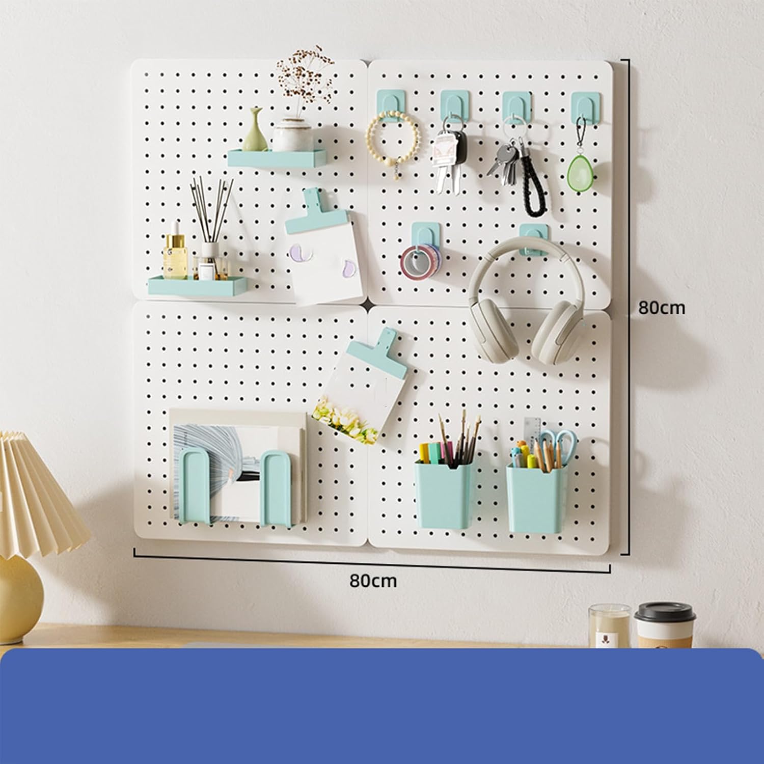  Générique Panneau Perforé Organisateur Mural | Organisateur Mural De Bureau,Panneaux Multifonctions Pour Outils Fournitures Décorations Affichage Cuisine Chambre