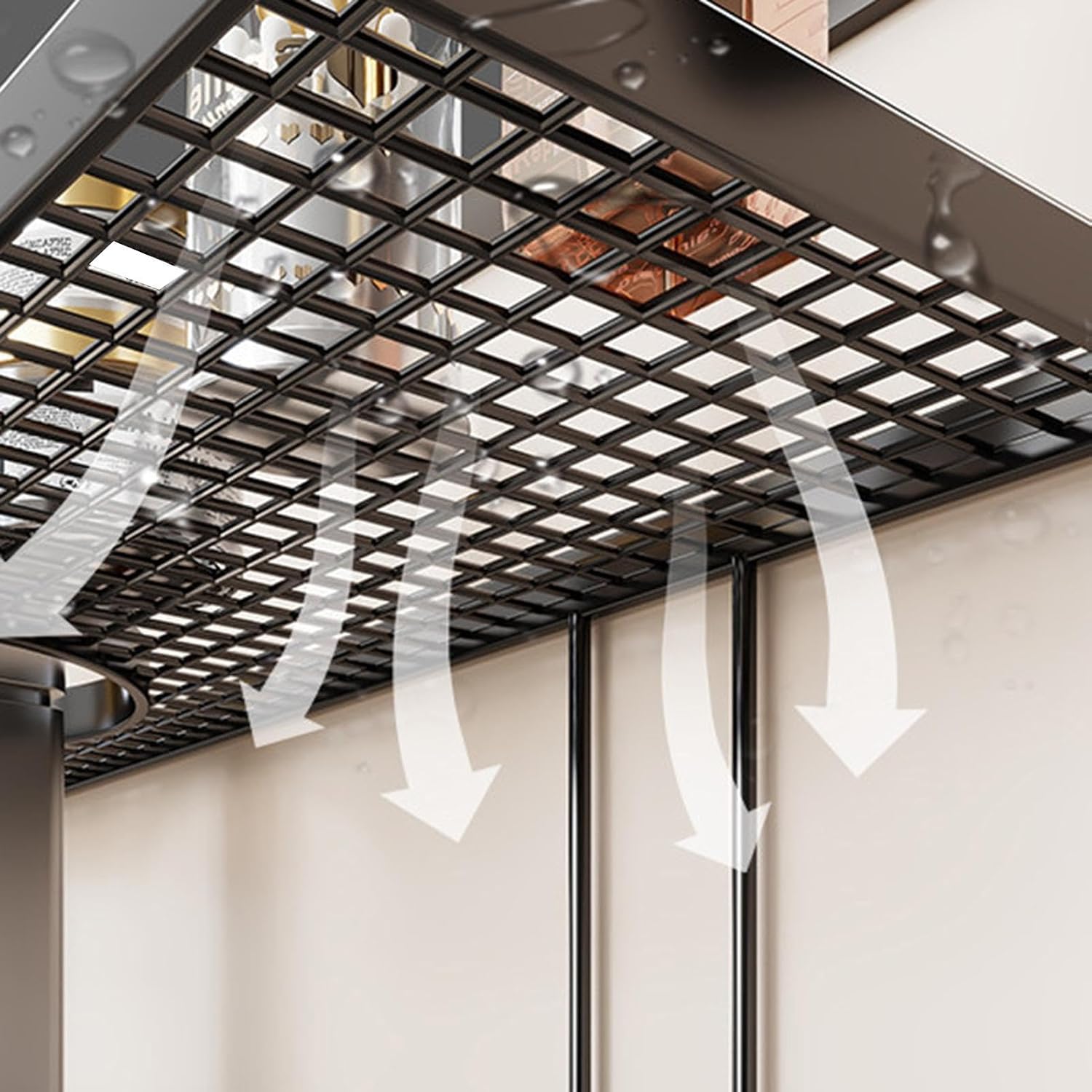 GENERIC Organiseur D'évier De Cuisine – Étagère De Vidange En Métal Sans Perçage, Support De Rangement Pour Robinet | Résistant à La Rouille, Support Gain De Place, Accessoire De Cuisine Durable, Adapté Pour