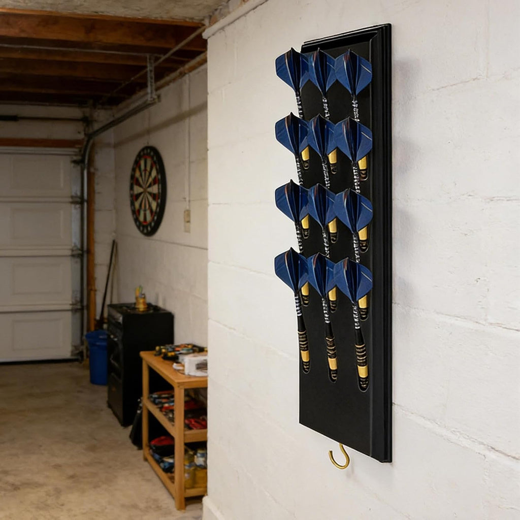 GENERIC Support Mural Pour Cible De Fléchettes – Montage En Bois Fabriqué à La Main, Coffre D'accessoires élégant, Finition En Bois Poli, Base D'équipement De Lancement Professionnel, équipement De Loisirs