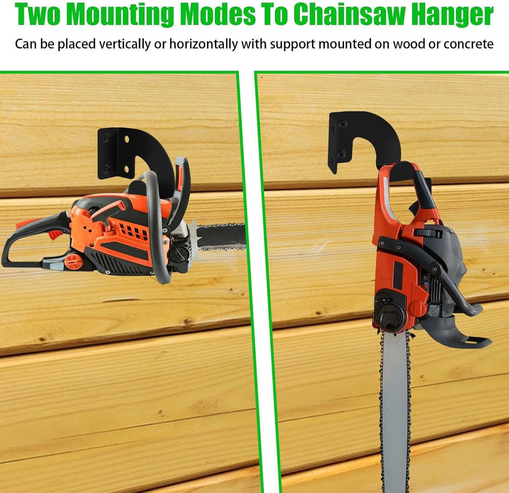  Chainsaw Holder, Chainsaw Wall Mount, Heavy Duty Metal Rack Storage Organizer, Secure Mounting Solution For Garage Workshop Garden Tools Patio Lawn Equipment Shed, 6x3cm