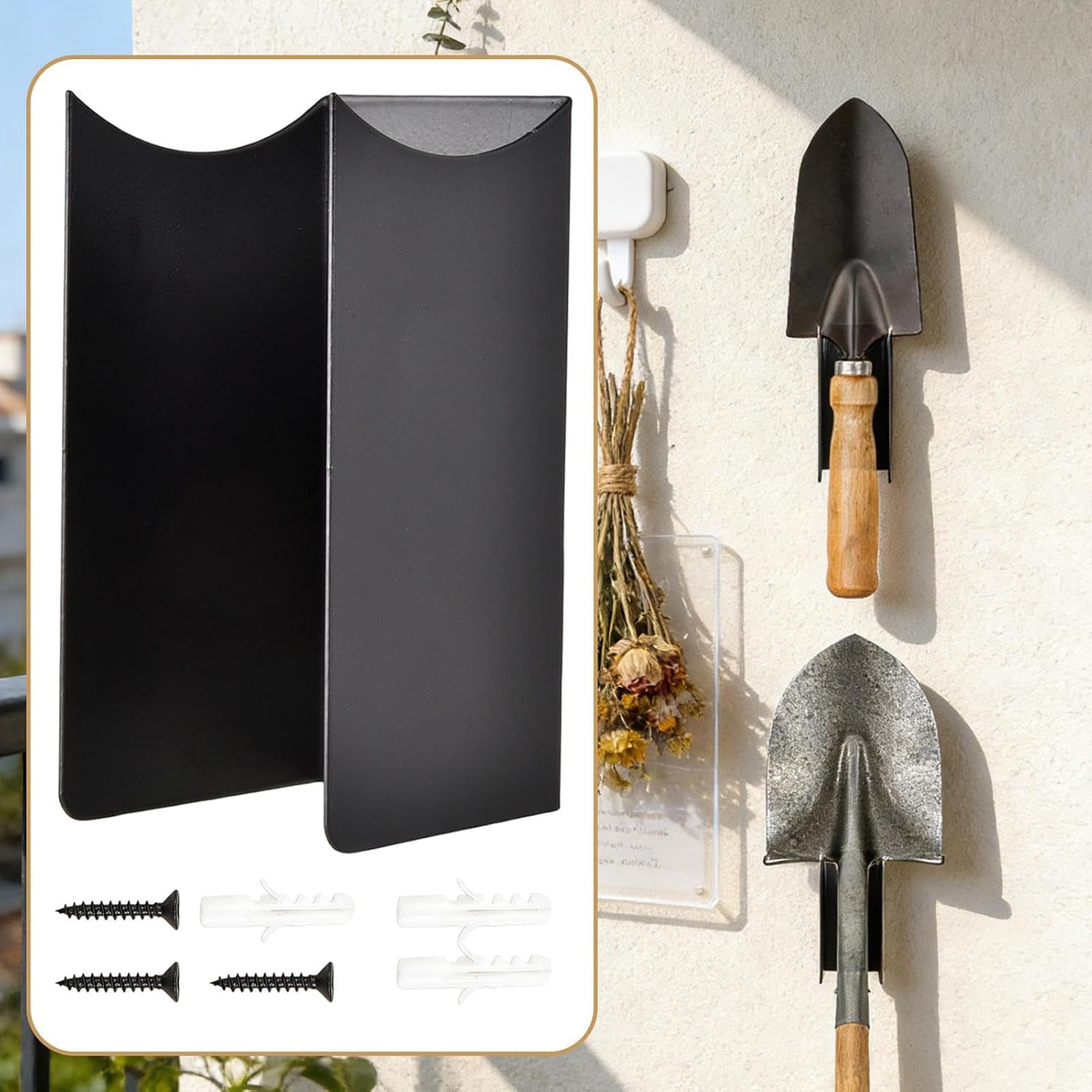  Organisateur D'outils De Garage Mural | Lot De 2 Supports En Acier Antidérapants | Rangement Pour Tondeuse à Gazon,Pour Sous-sol, Maison, Magasin De Bricolage, Remise, Jardin, Pelouse, Camping-car, Sp