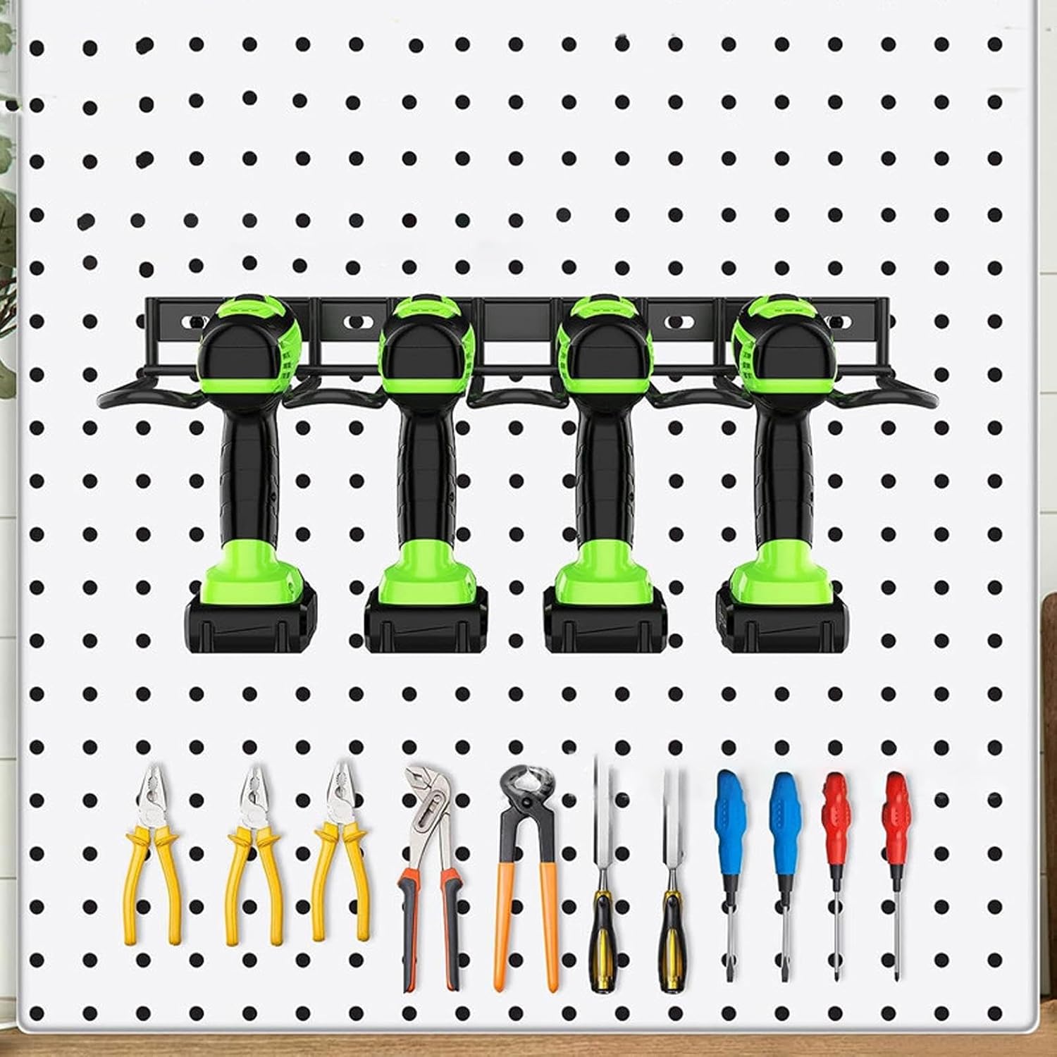  Drill Holder Wall Mount, Cordless Power Tool Organizer, Heavy-Duty Utility Storage Rack, Thickened Battery Tool Shelf For Garage & Workshop (14.88x6.89x1.77 Inches)