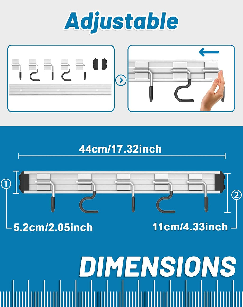  Lot De 4 Supports Muraux Pour Balai Et Serpillère - Style Moderne - En Alliage D'aluminium - Cadeau De Rangement Pour Salle De Bain, Placard, Buanderie, Garage, Salle à Outils (noir)