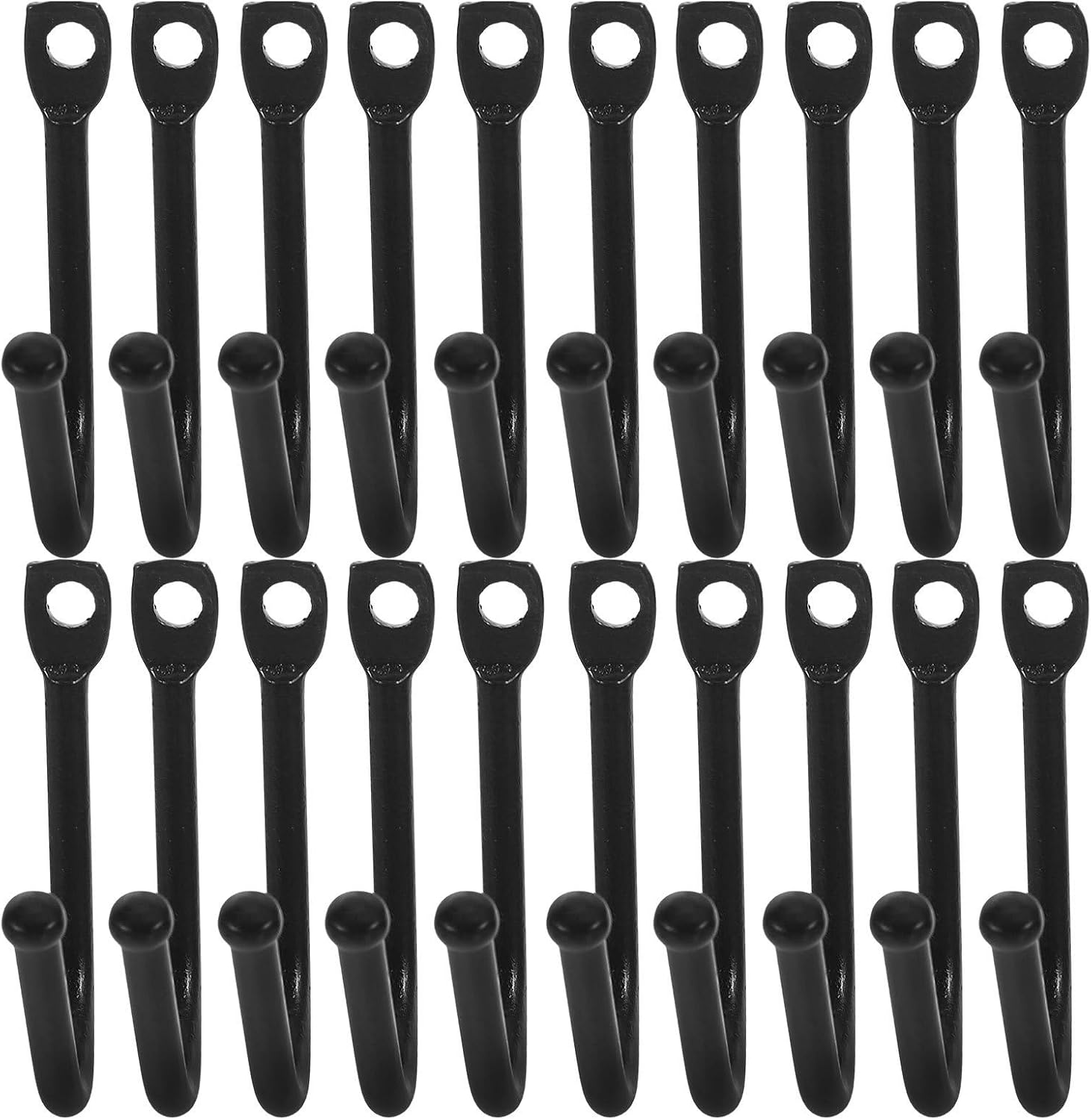  STOBAZA Lot De 20 Crochets Robustes En Fer Noir Pour Suspendre, Crochets Muraux Polyvalents Pour Rangement D'outils Garage Ou Atelier