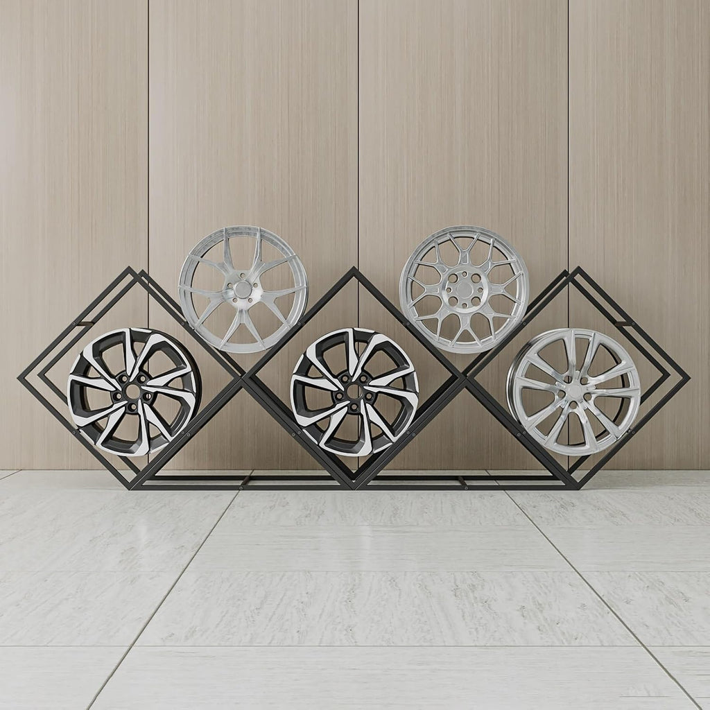  Générique Présentoirs Empilables Pour Jantes De Pneus - Supports De Rangement En Acier Robuste Pour Garage Et Atelier, étagères Pour Moyeux De Roue De Voiture, Solution De Rangement Pour Pneus, Grand