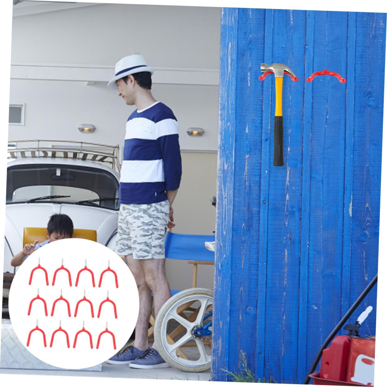  STOBAZA 12 Pièces Crochets De Garage à Visser Organisateur De Outils De Jardin Support Mural Pour Outils Rangement De Garage Crochets De Suspension Pour Muraux Pour