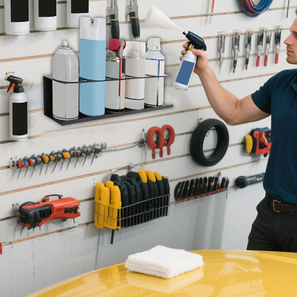 GENERIC Support Mural Adhésif Pour Tube De Graisse, 41,9 X 8,9 X 10,2 Cm, Support De Rangement Multicouche, Compartiment De Rangement Compact Pour Garage, Maison, Banc à Outils