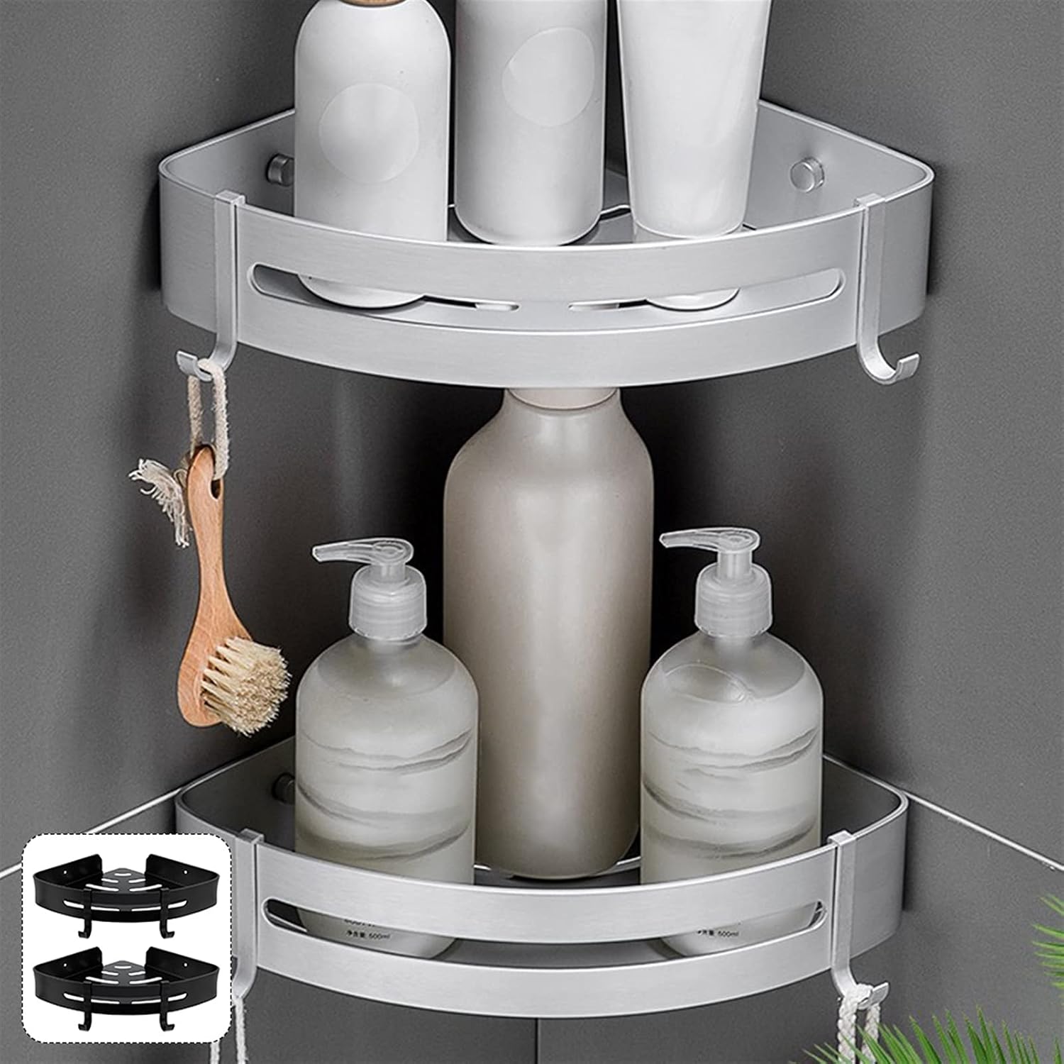  Triangle De Salle De Bain Triangle Storage Porte-rack Portefeuille Toilette Murale Toilette Lavage De Papier Shampooing Shampooing Douche Panier Étagères Flottantes Murales