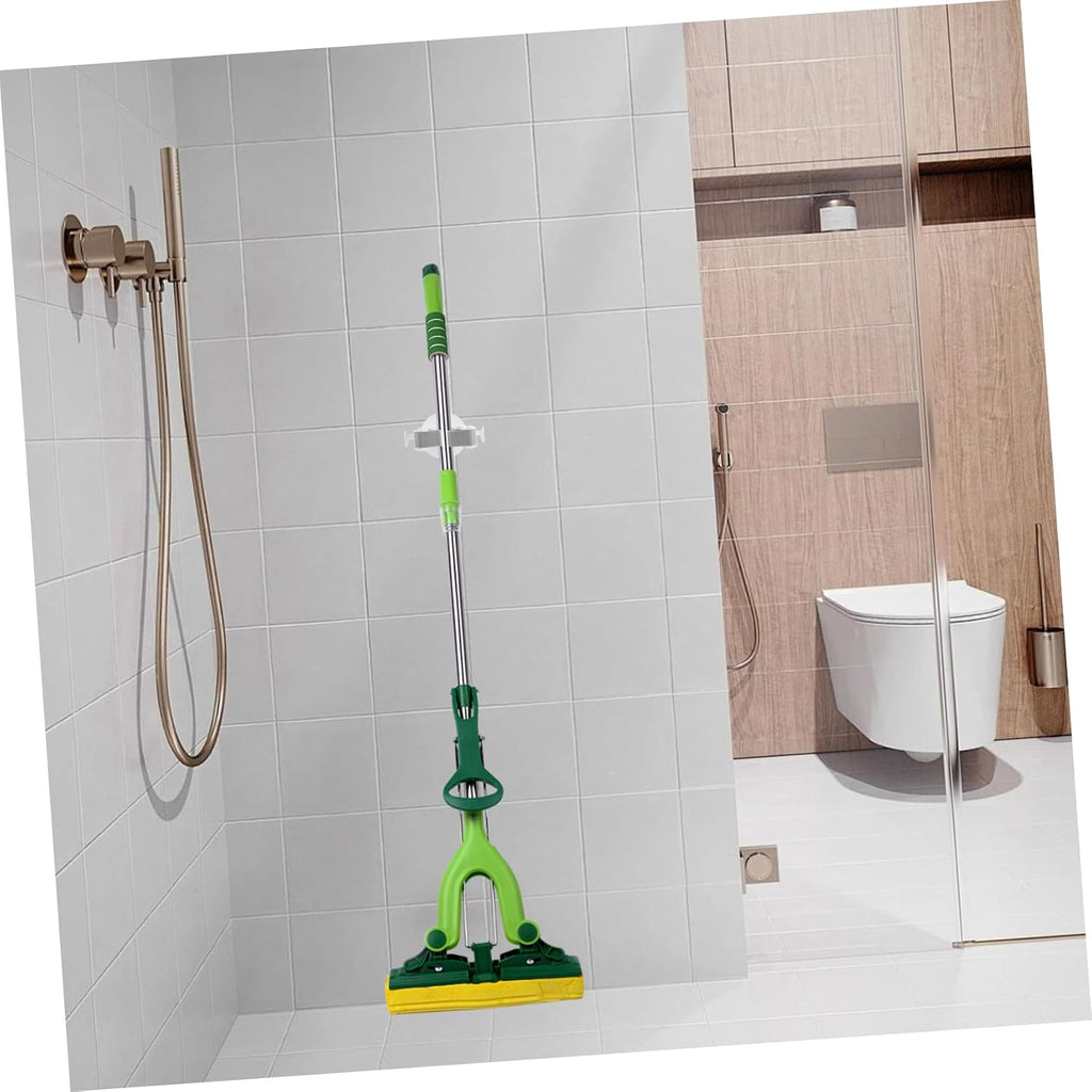  Ciieeo Lot De 2 Crochets Porte-balai En Plastique Blanc Autocollants, Étanches, Organisateurs Pratiques Pour Salle De Bain Cuisine, Support Mural Sans Perçage