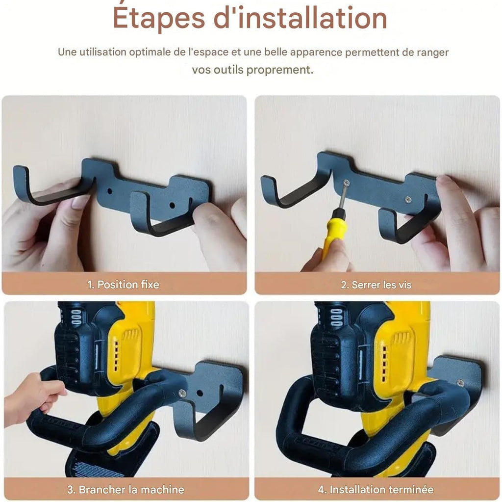  Générique Crochets De Garage,Porte-Outils D'Extérieur Pratique - Gain De Place Pour Mur Buanderie Atelier Cuisine Cave Jardin Maison
