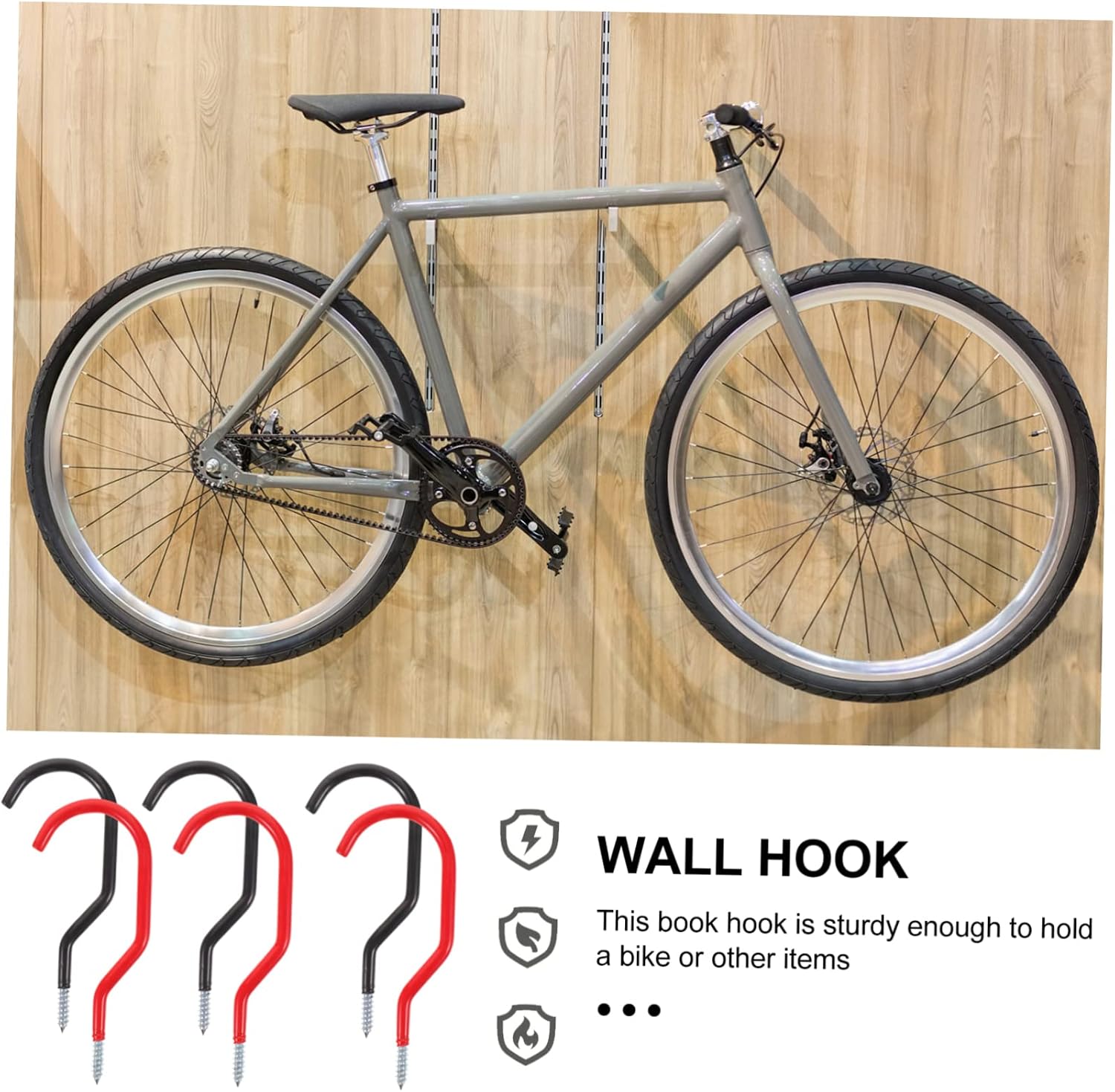  Housoutil 10pièces Crochets Pour Vélos De Garage Crochets Utilitaires De Rangement Supports Muraux Pour Vélos Résistants à Huile Anti-rayures Pour Outils Et Véhicules Légers