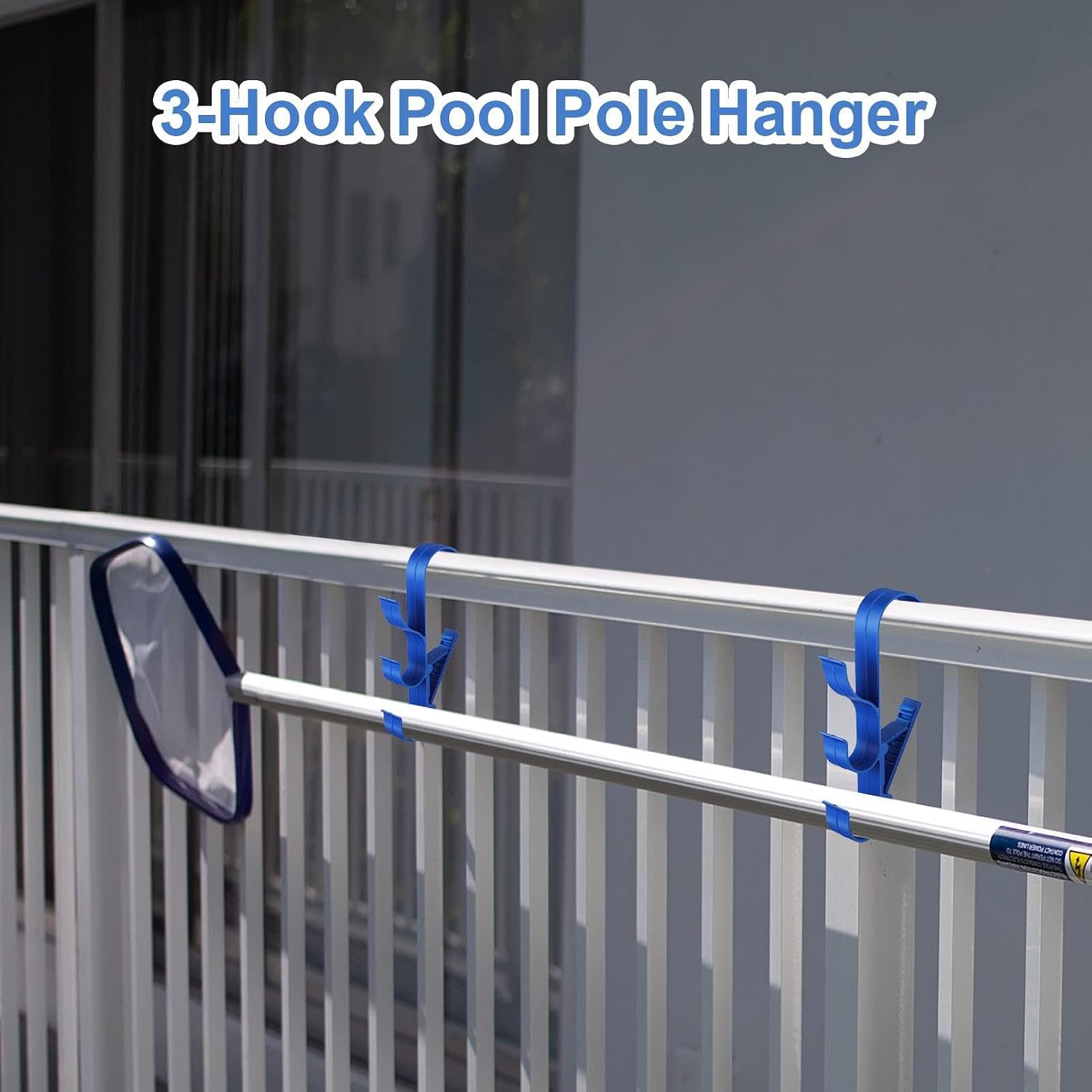 GENERIC Crochets De Piscine | Support De Rangement Réglable à 3 Crochets – Crochets De Poteau De Piscine, Pour Râteaux à Feuilles, épuisettes, Brosses, écumoire, Tuyau D'aspiration, Outil De Nettoyage