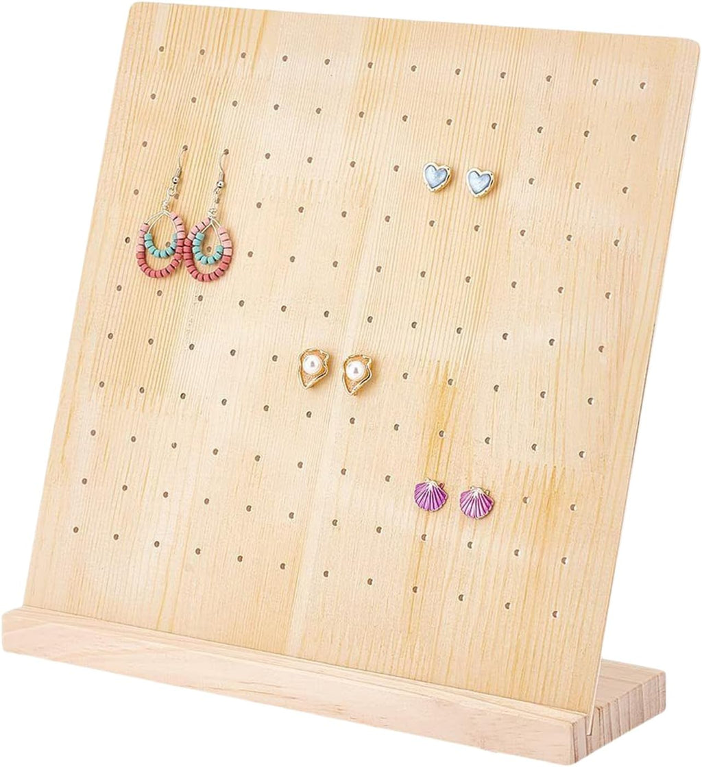 GENERIC Panneau Perforé En Bois, 26 X 26 Cm, Support Multifonctionnel, Support De Rangement, Présentoir Pour Bijoux, Outils, Clés, Porte-clés, Artisanat, Chambre, Salon, Garage