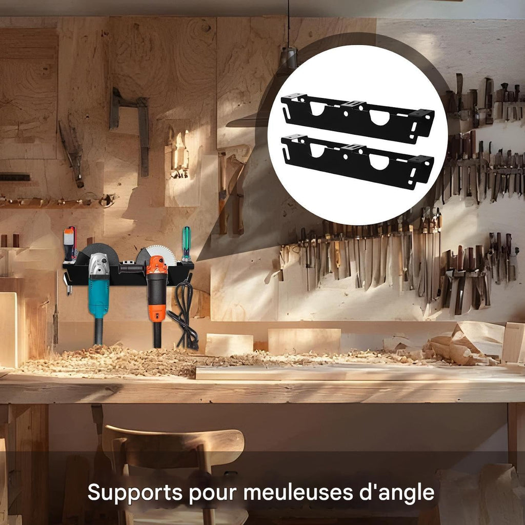  Porte-Meuleuse D'Angle,Support Pour Mur De Meuleuse D'Angle | 2 Pièces Organisateur à 2 Fentes Pour Tournevis Et Outils Électriques Pour Atelier, Établi, Panneau Perforé Et