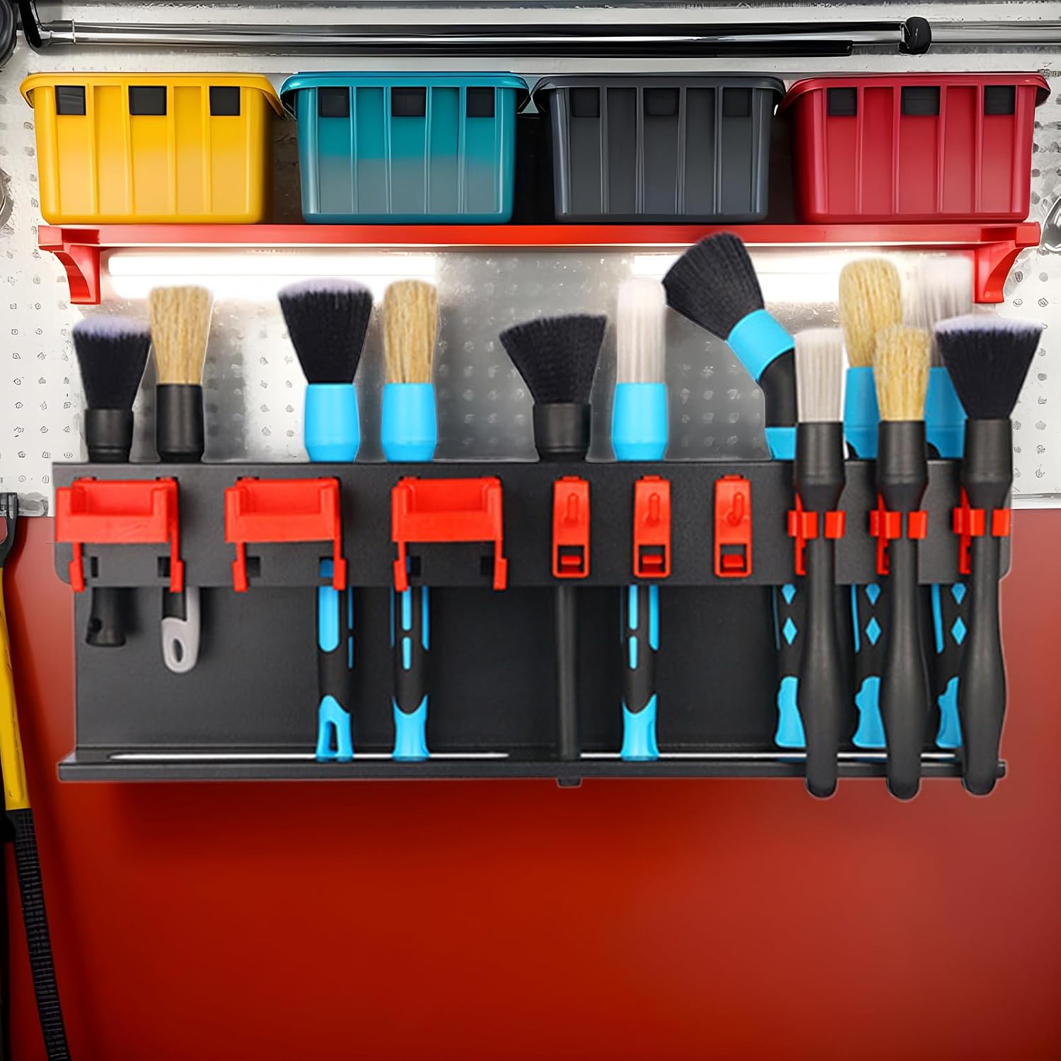 GENERIC Support Pour Flacon Pulvérisateur – Organiseur Mural Pour Outils Pneumatiques, 45 X 15,5 X 6 Cm – Outils De Nettoyage Avec Design Multifonctionnel – Porte-bouteilles Avec Support Pour Bouteilles De