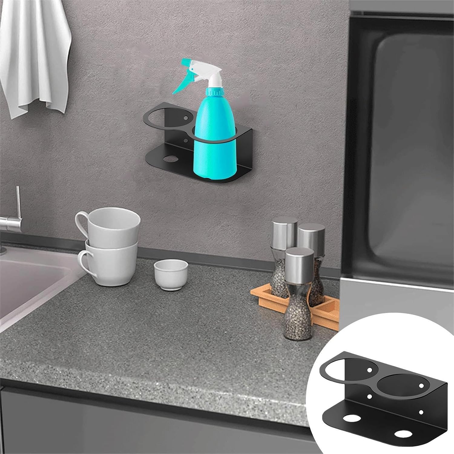 GENERIC Support Pour Flacon Pulvérisateur – 10,7 X 10,4 X 9,4 Cm – Support De Rangement Portable Pour Peinture – Support Mural En Acier Pour La Maison, Le Garage | Organiseur De Bouteilles De Peinture Tout