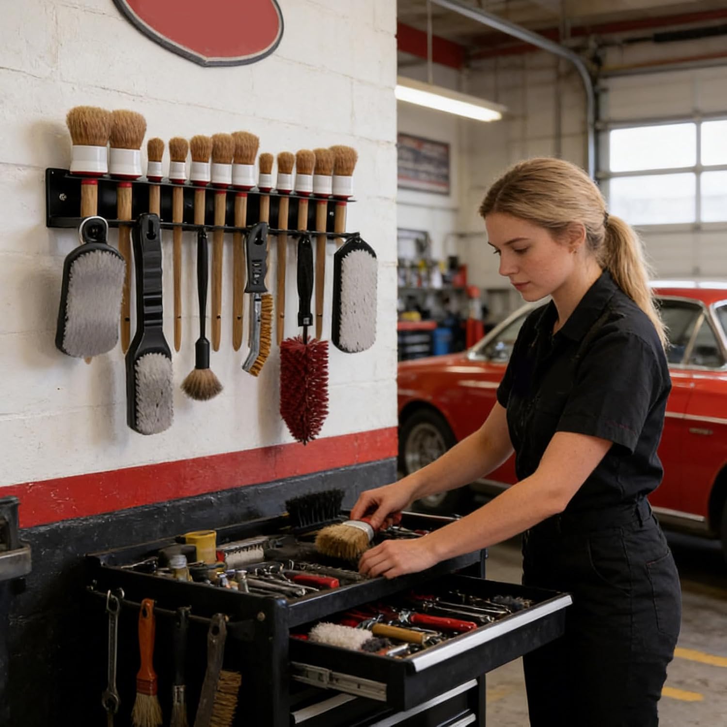  Cintre Pour Brosses De Détail | Rangement Robuste Et Peu Encombrant Avec Crochets – Organiseur De Fournitures De Détail – Pour Lavage, Garage, Travail, Maison Et Atelier