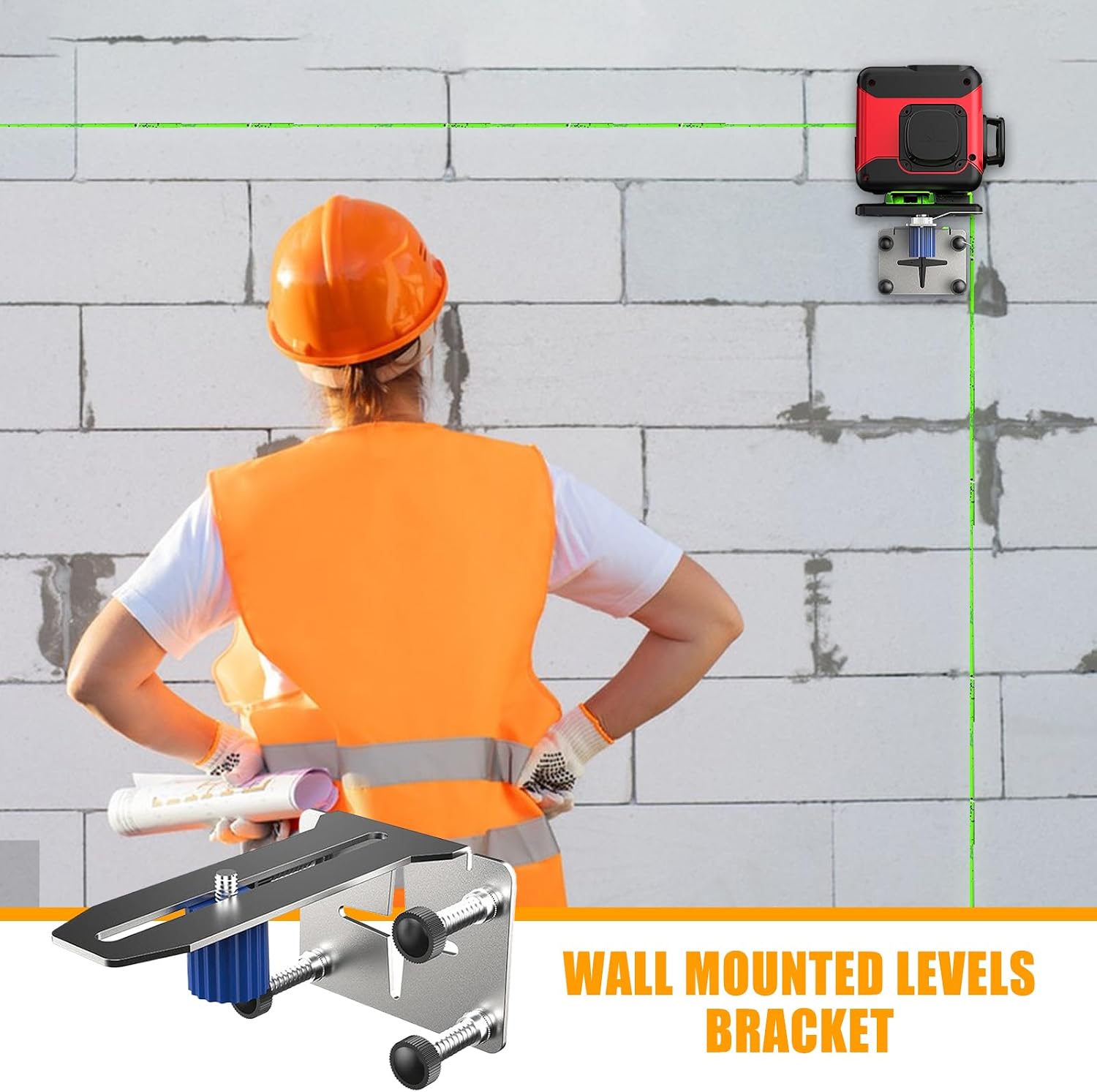 GENERIC Support Mural Pour Niveaux, Supports De Niveaux En Acier Inoxydable, Support De Réglage De Précision, Design De Montage Solide, Accessoire D'outils électriques Idéal Pour La Décoration Et La Mesure De