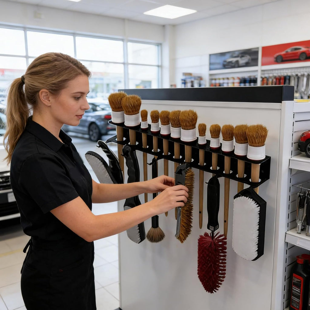  Cintre Pour Brosses De Détail | Rangement Robuste Et Peu Encombrant Avec Crochets – Organiseur De Fournitures De Détail – Pour Lavage, Garage, Travail, Maison Et Atelier