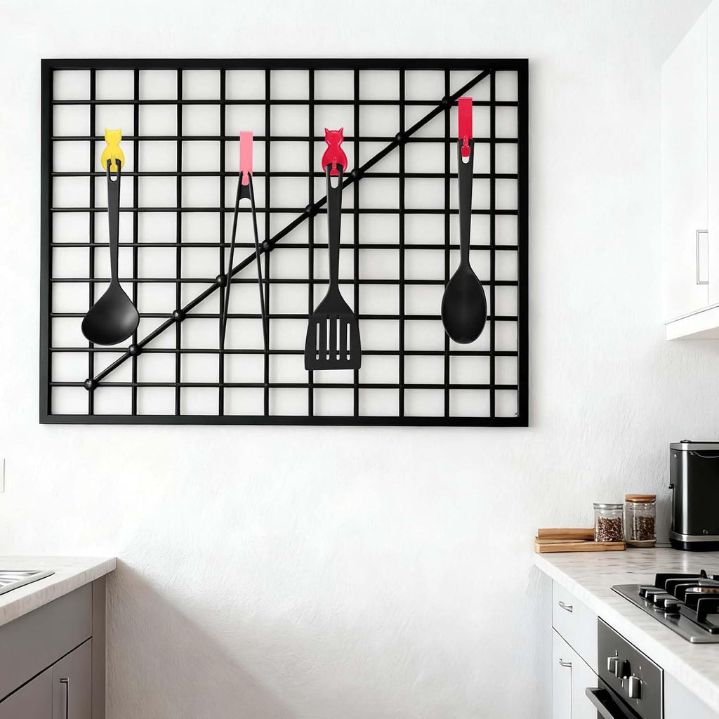  Sourcing Map Lot De 10 Crochets Muraux En Forme De Chat En Plastique Pour Garage, Magasin, Entrepôt, Magasin, Maison, 5,6 Cm, Noir