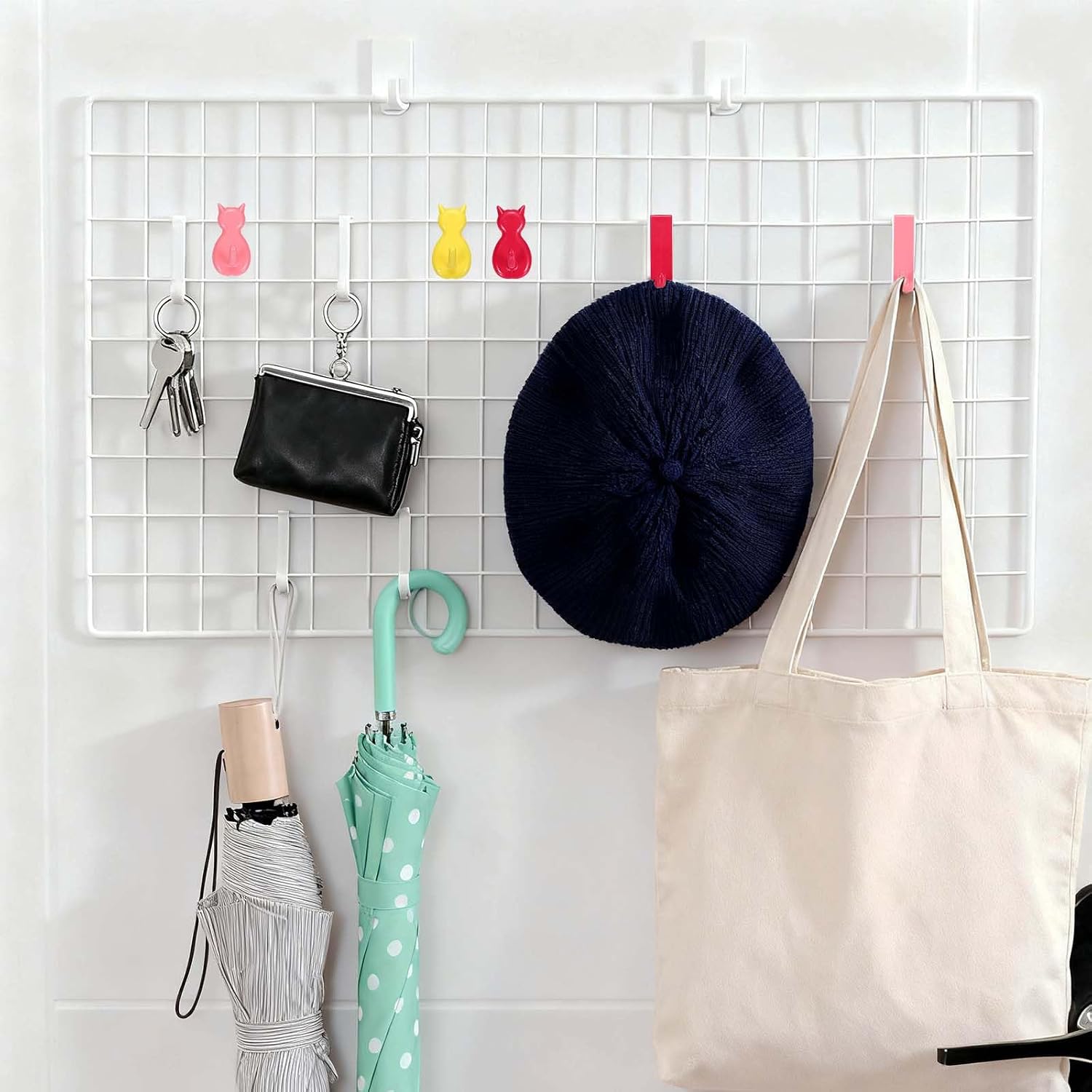  Sourcing Map Lot De 10 Crochets Muraux En Plastique Pour Panneau Mural De 7,1 Cm, Crochets Utilitaires Pour Garage, Magasin, Entrepôt, Magasin, Maison, à Suspendre, Rouge Rose