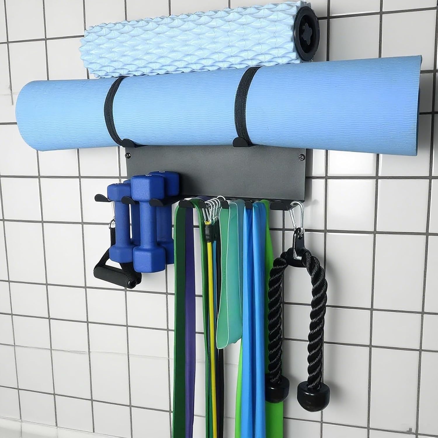  Porte-Accessoires De Fitness,Rangement Pour Équipement D'Entraînement | Support Mural Robust Étagères Gain De Place Pour Salle D'Entraînement Maison Fitness Yoga Garage