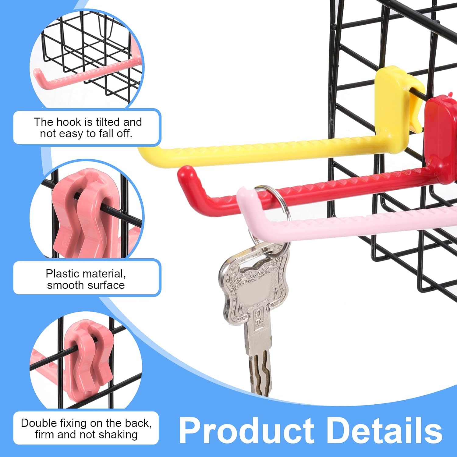  Sourcing Map Lot De 10 Crochets Muraux En Plastique Pour Panneau Mural De 12 Cm, Crochets D'étagère Pour Garage, Magasin, Entrepôt, Magasin, Maison, Rose