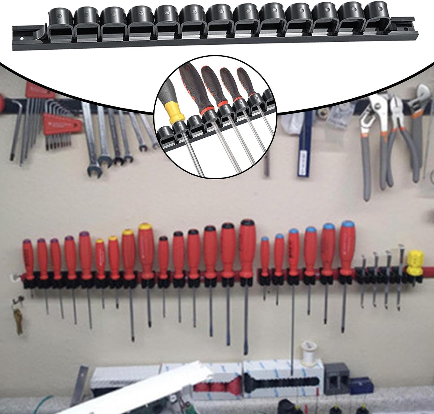  Wall Tool Organizer, Ergonomic Tool Storage, Space Saving Tool Rack, Hand Tool Storage Solutions, Workshop Tool Organizer, Garage Tool Wall Rack, Tool Storage System, Screwdriver Organizer Rack