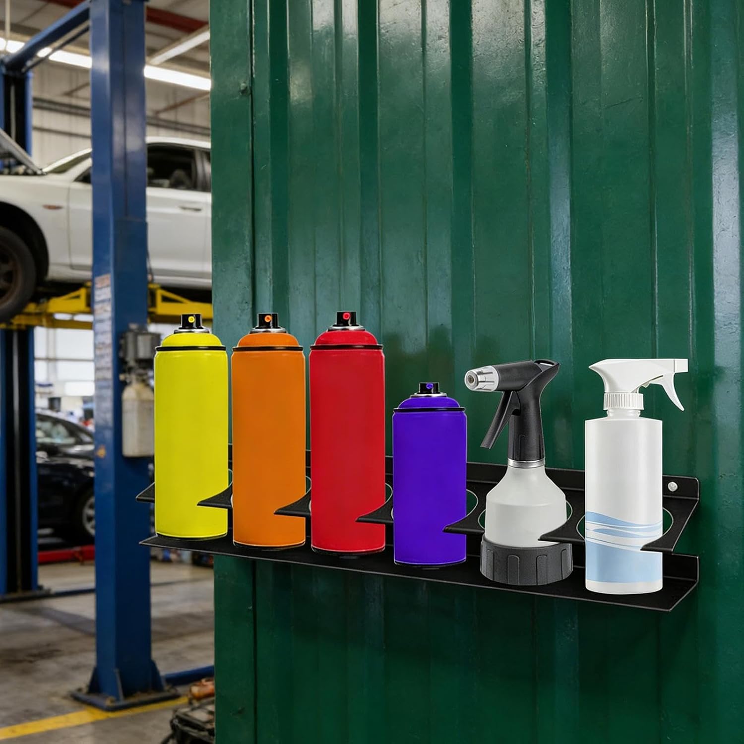  Generisch Organisateur De Flacons Pulvérisateurs | Étagère De Rangement à 6 Compartiments | Support De Bombes Aérosol Peu Encombrant – Pour Garage, Atelier, Maison, Voiture De Service, Chauffeur