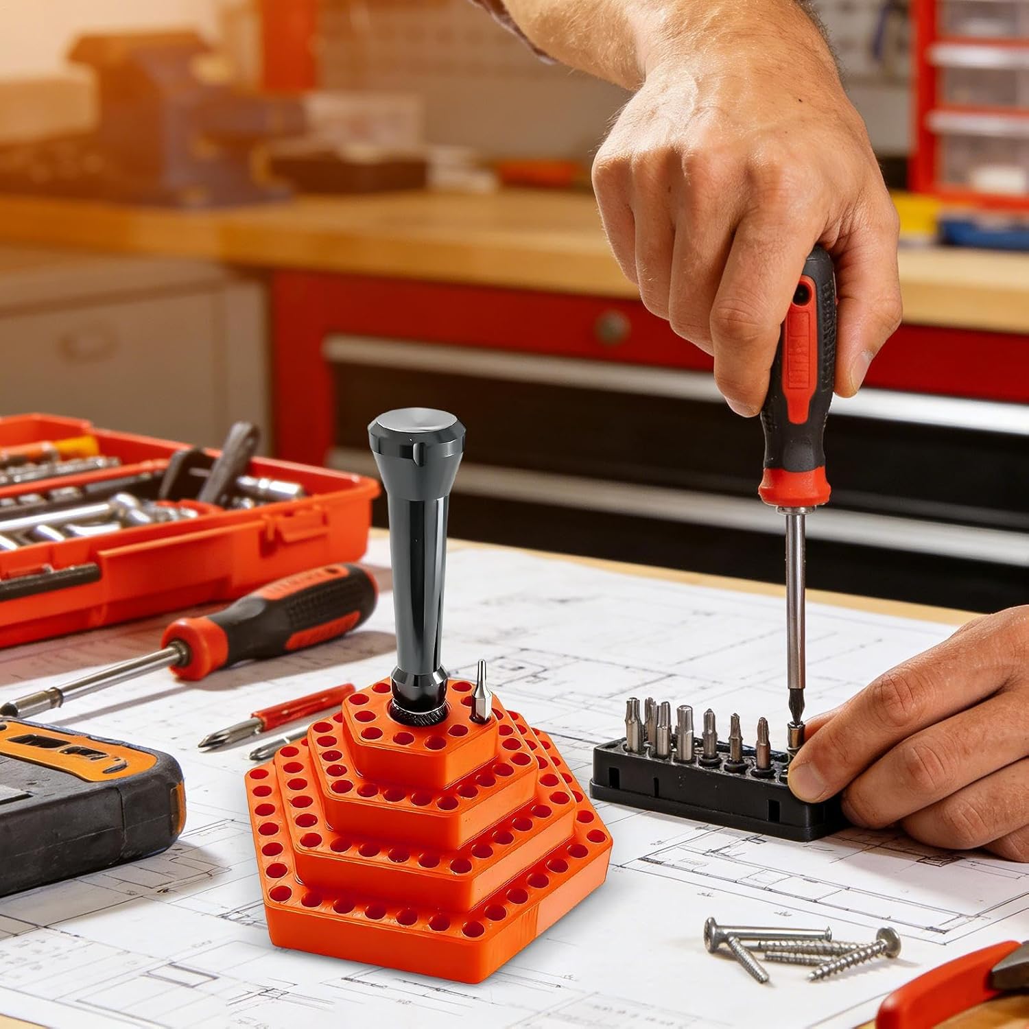  Porte-forets – Étagère De Rangement Pour Extensions De 4,8 Mm – Organiseur De Forets | Pour Garage, Travail Du Bois, Outils électriques, électriciens, Construction, Charpentier électrique
