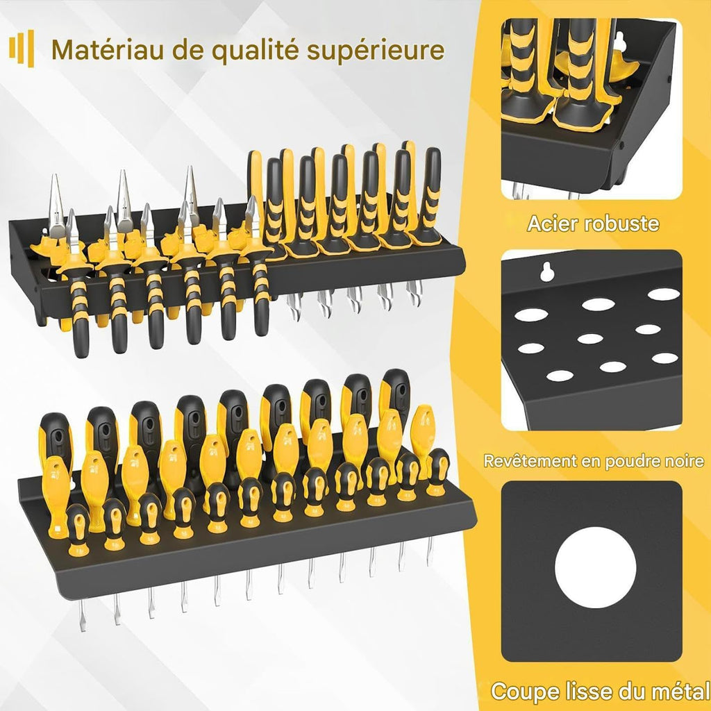  Générique Organisateur De Tournevis,Support De Rangement Robuste Pour Pinces - Support Organisateur D'outils Avec Gain De Place - Pour Garage Atelier Maison Salon Dortoir