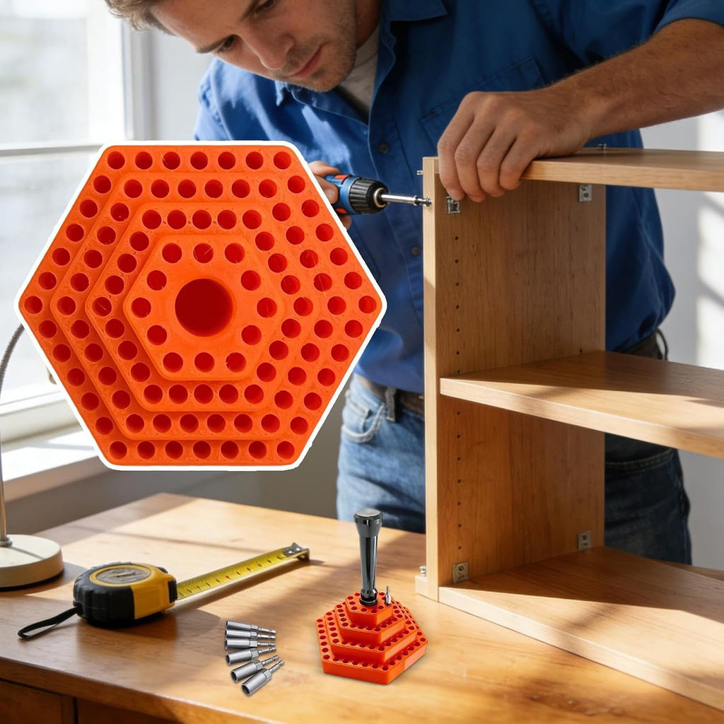  Porte- De Tournevis – Organiseur à Pointes Hexagonales De 4,8 Mm, étagère Compacte Avec Rangement Magnétique, Design Empilable Robuste, Idéal Pour Le Travail Du Bois, électricien