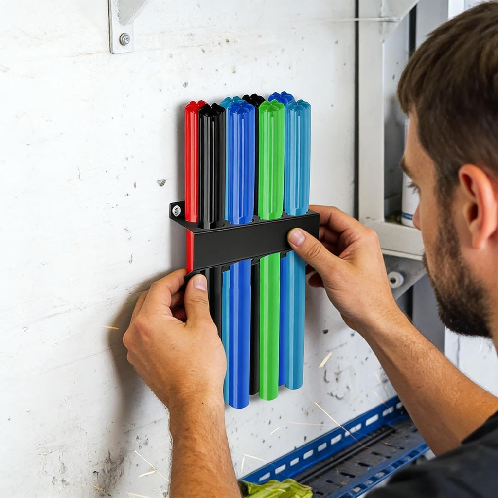 GENERIC Support De Tubes De Rangement Pour Tiges De Soudage | 8 Emplacements | Support Mural En Fer | Support De Tige De Soudage TIG – Pour Le Travail à La Maison, L'artisanat, La Réparation, L'assemblage, Le