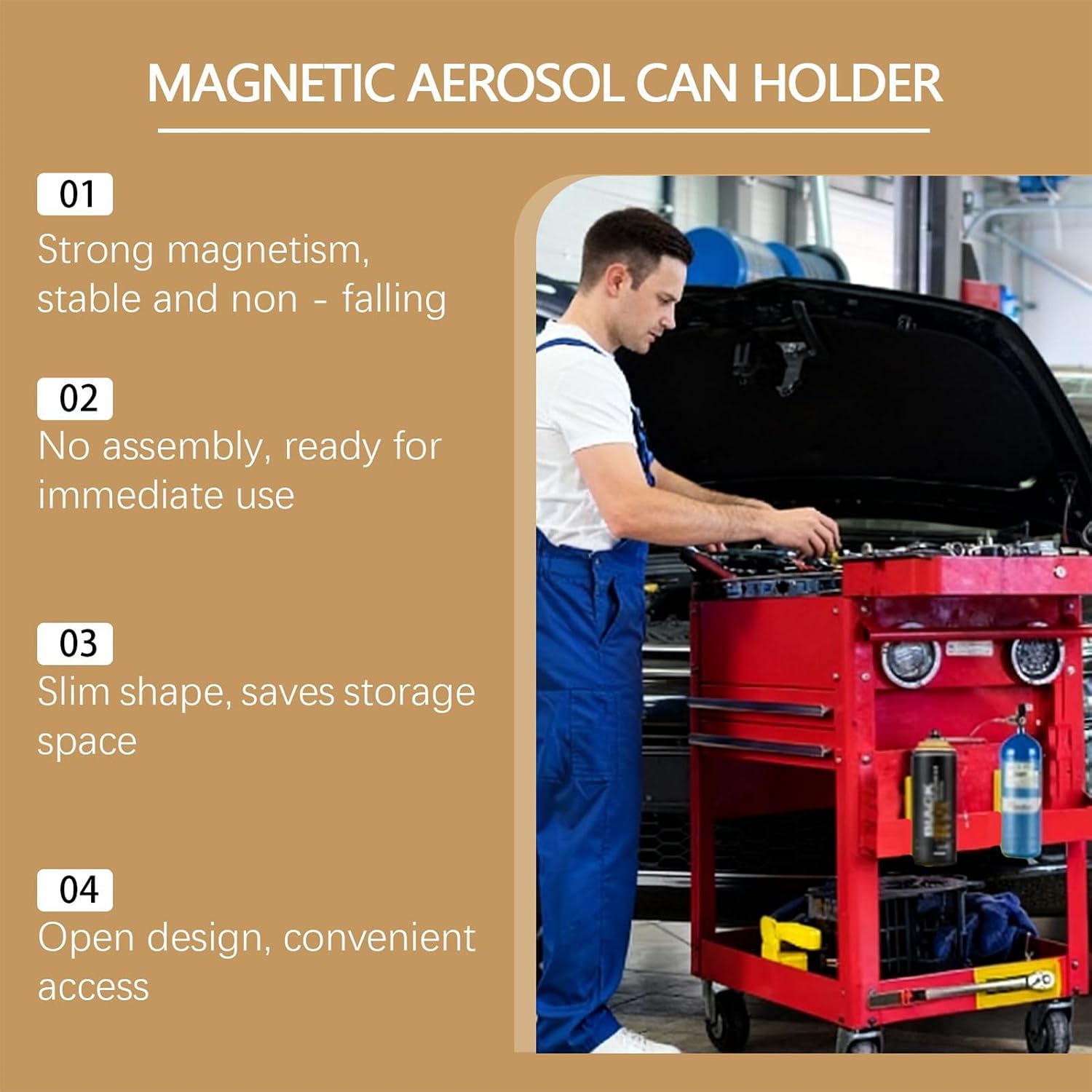 GENERIC Support Magnétique Pour Pulvérisateur, Support Mural, Organiseur De Canettes De Peinture Avec Aimant Puissant, Outil De Rangement Pour La Maison, Le Garage, L'atelier, Les Accessoires, Le